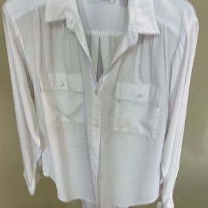 Partners ladies blouse, white polyester size 10